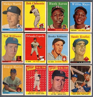 1958 Topps Complete Set of 494 cards    